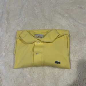 Lacoste Classique Polo Shirt‎ In Yellow Mens Size XLarge Rare